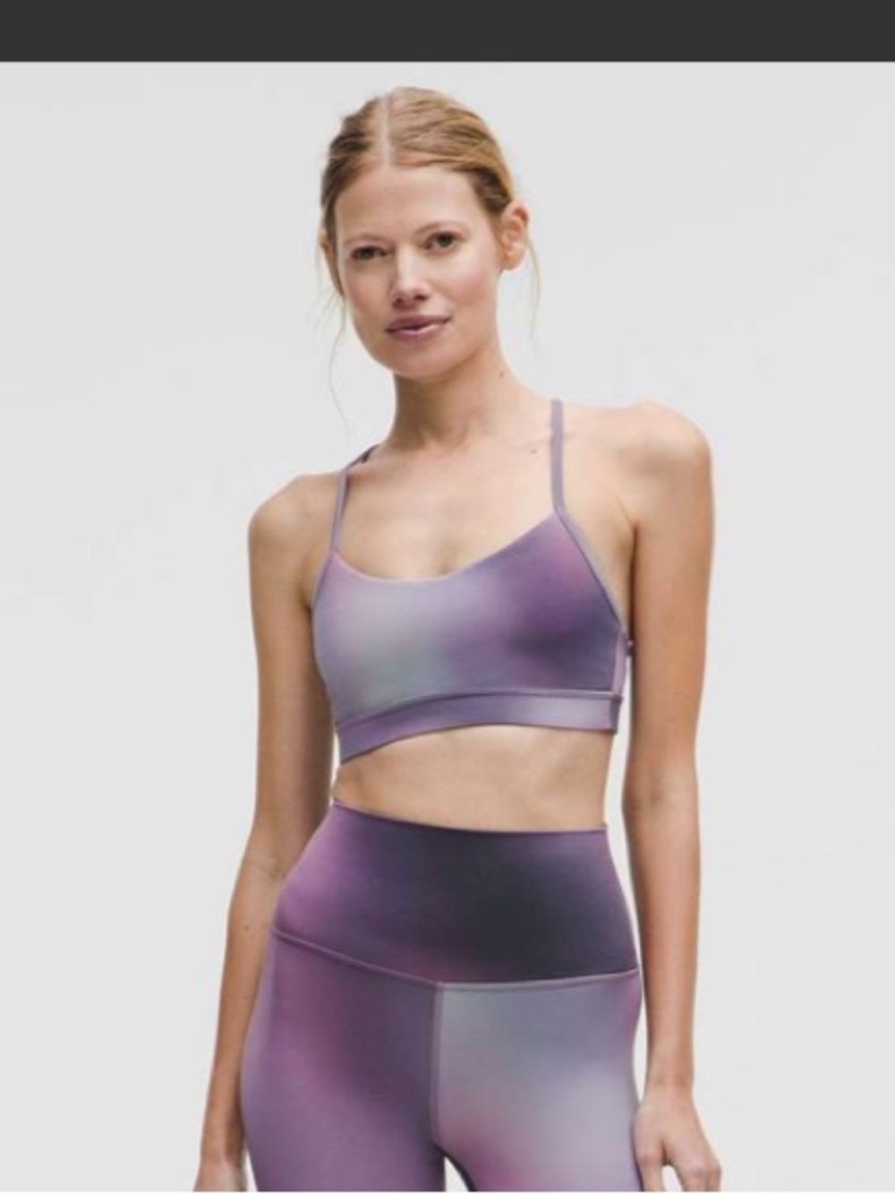 Lululemon Align High-Rise Short & Flow Y Bra Set Aurora Haze Purple Multi EUC - Picture 3 of 14